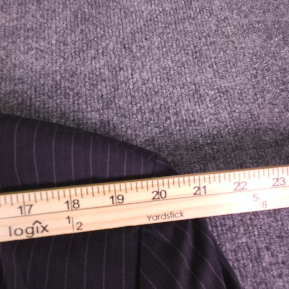 Alfani Suit Mens 42L Charcoal Pinstripe 3 Button 100% Wool Pants 35x33 Pleated - Picture 9 of 16